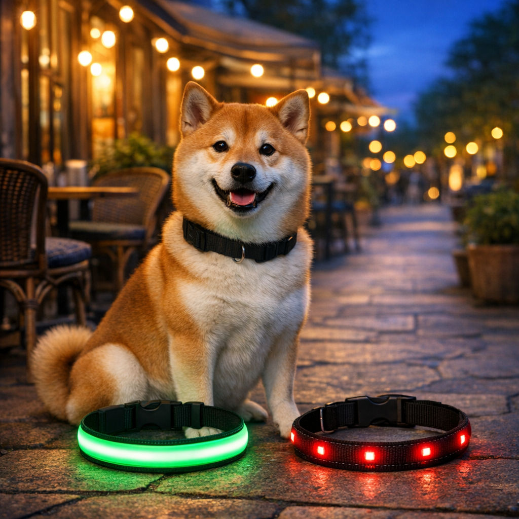 rechargeable vs battery led dog collar cover image