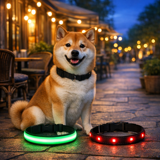 rechargeable vs battery led dog collar cover image