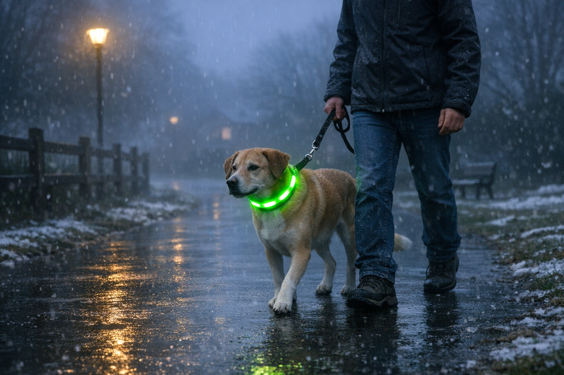 dog walking in fog rain or snow visibility checklist cover image