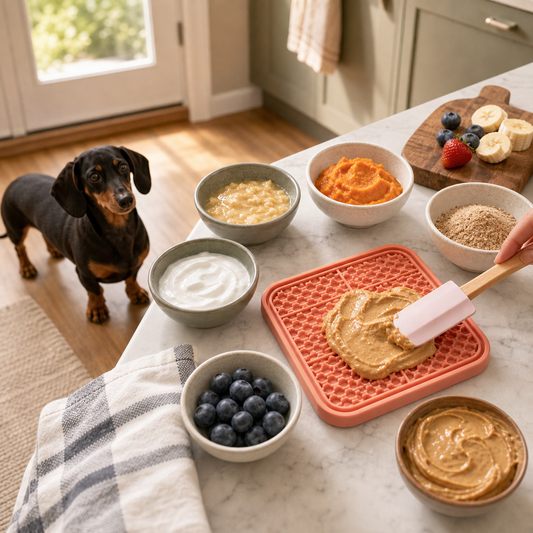 best lick mat spreads for dogs prepared in kitchen
