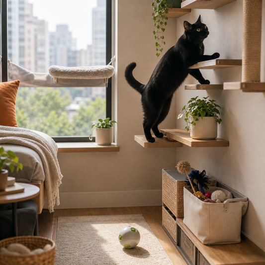 indoor cat enrichment ideas for small spaces