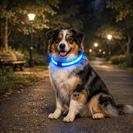 how to choose the right led dog collar for night walks cover image