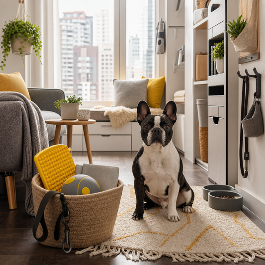essential pet accessories for small apartments with compact dog corner