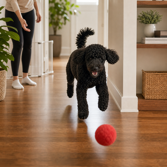 how to tire out a dog indoors with safe active play