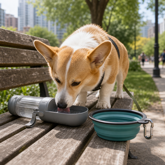 dog travel water bottle vs portable pet bowl comparison