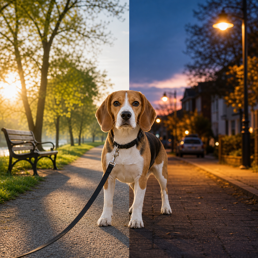 morning vs evening dog walk routine comparison