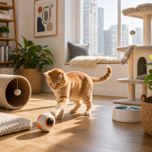 interactive toy routine for cats home alone