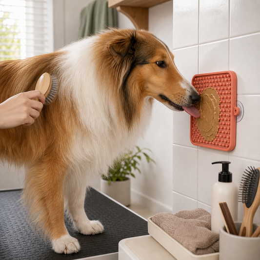 when to use a lick mat outside mealtime for grooming calm
