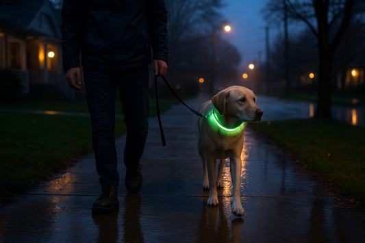 rainy evening dog walks how to stay visible and safe cover image