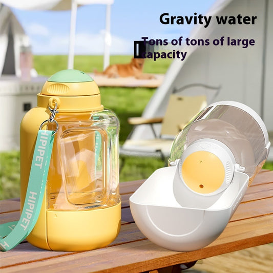 2-in-1 Portable Pet Water Bottle & Food Bowl for Dogs & Cats