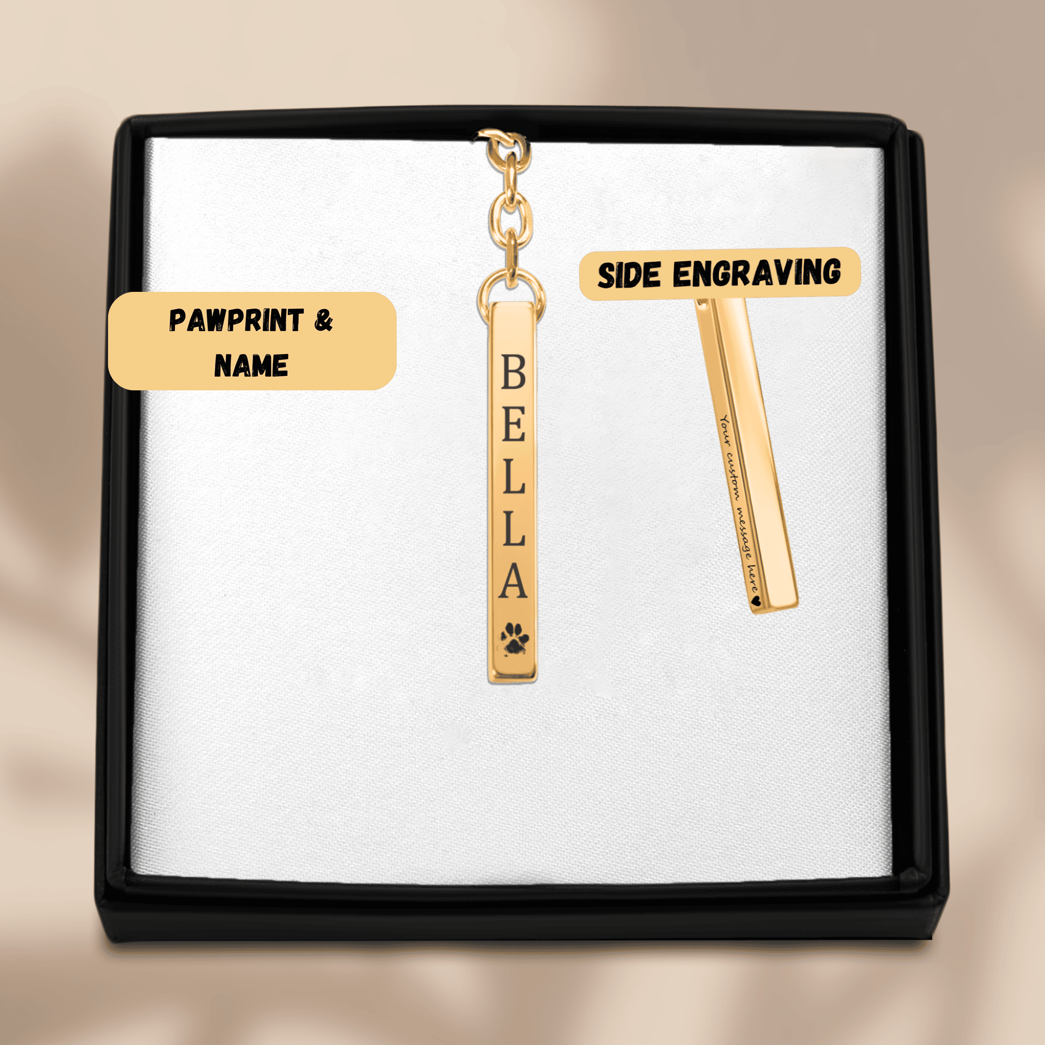 Pet Name Keychain — personalized pet keepsake, detail view 2