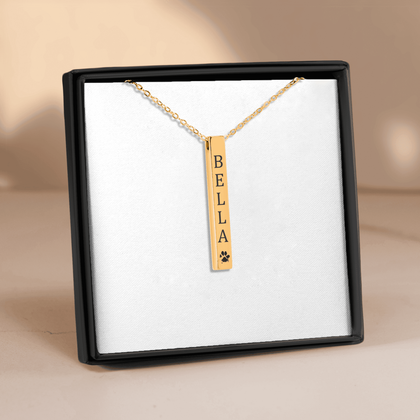 Personalized Pet Name & Paw Necklace