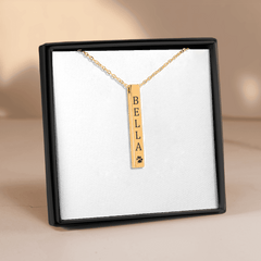 Pet Name & Paw Necklace — personalized engraved pet jewelry by Paws4Joy