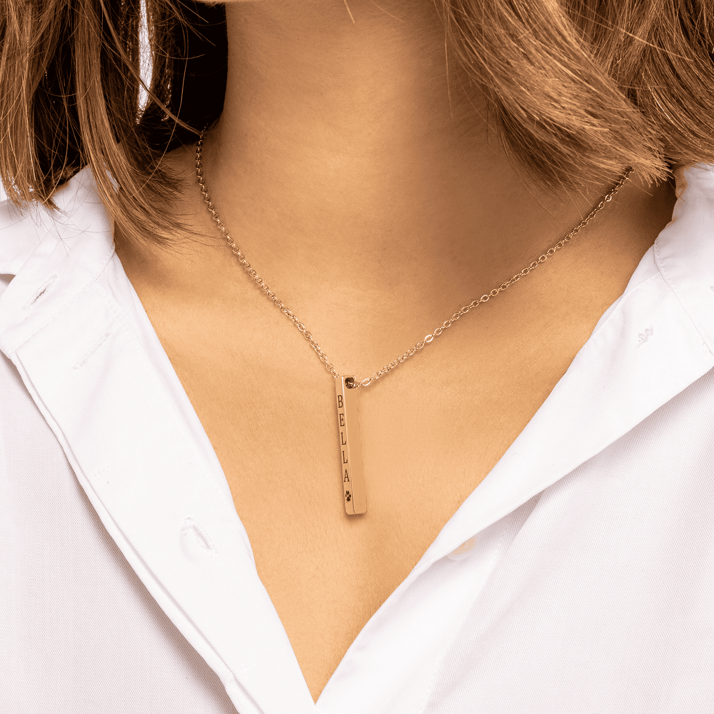 Personalized Pet Name & Paw Necklace