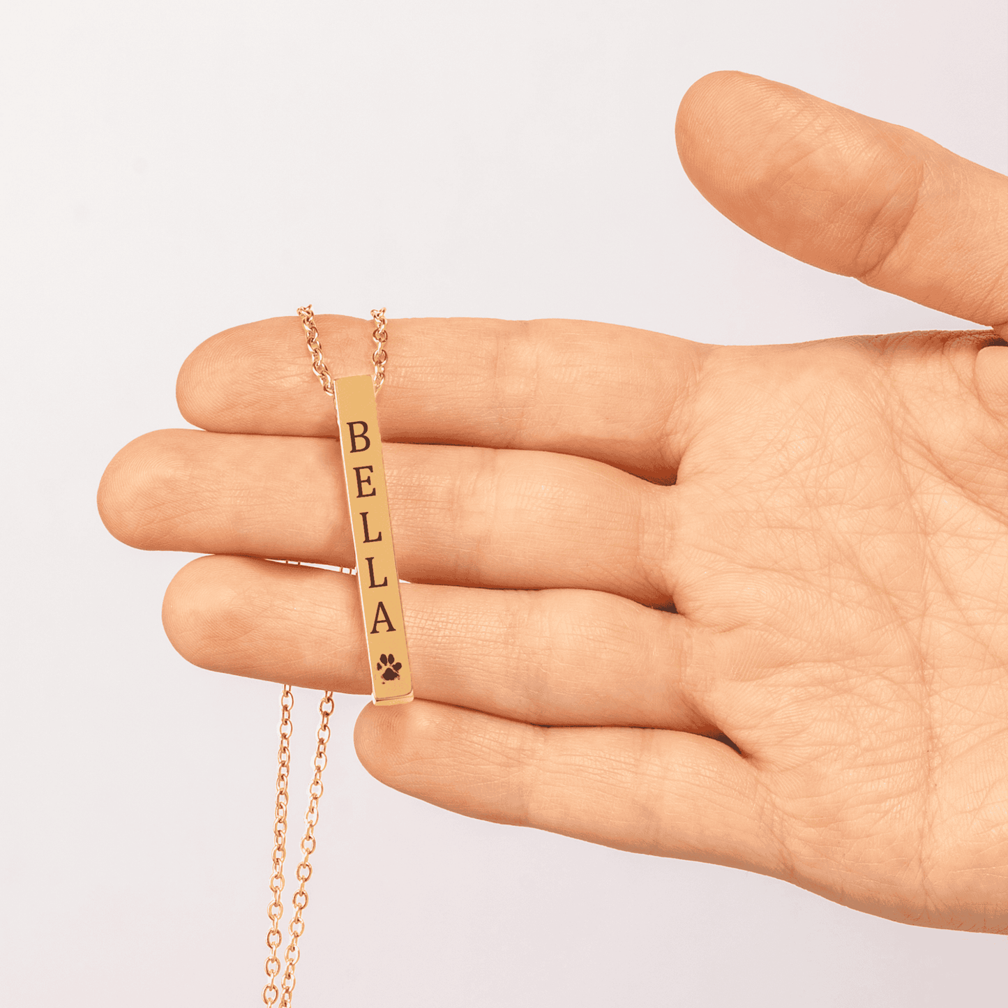 Personalized Pet Name & Paw Necklace