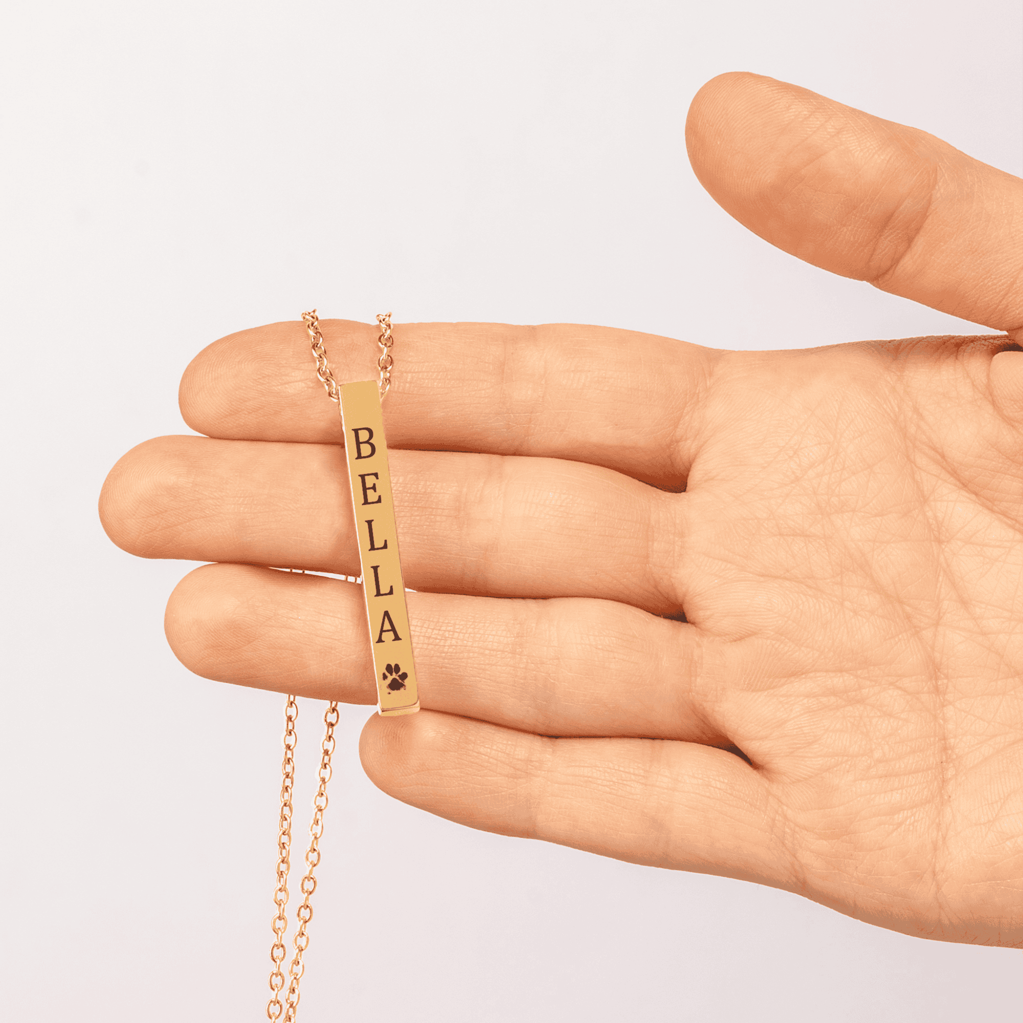 Pet Name & Paw Necklace — personalized pet keepsake, detail view 5