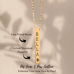 Pet Name & Paw Necklace — personalized pet keepsake, detail view 6