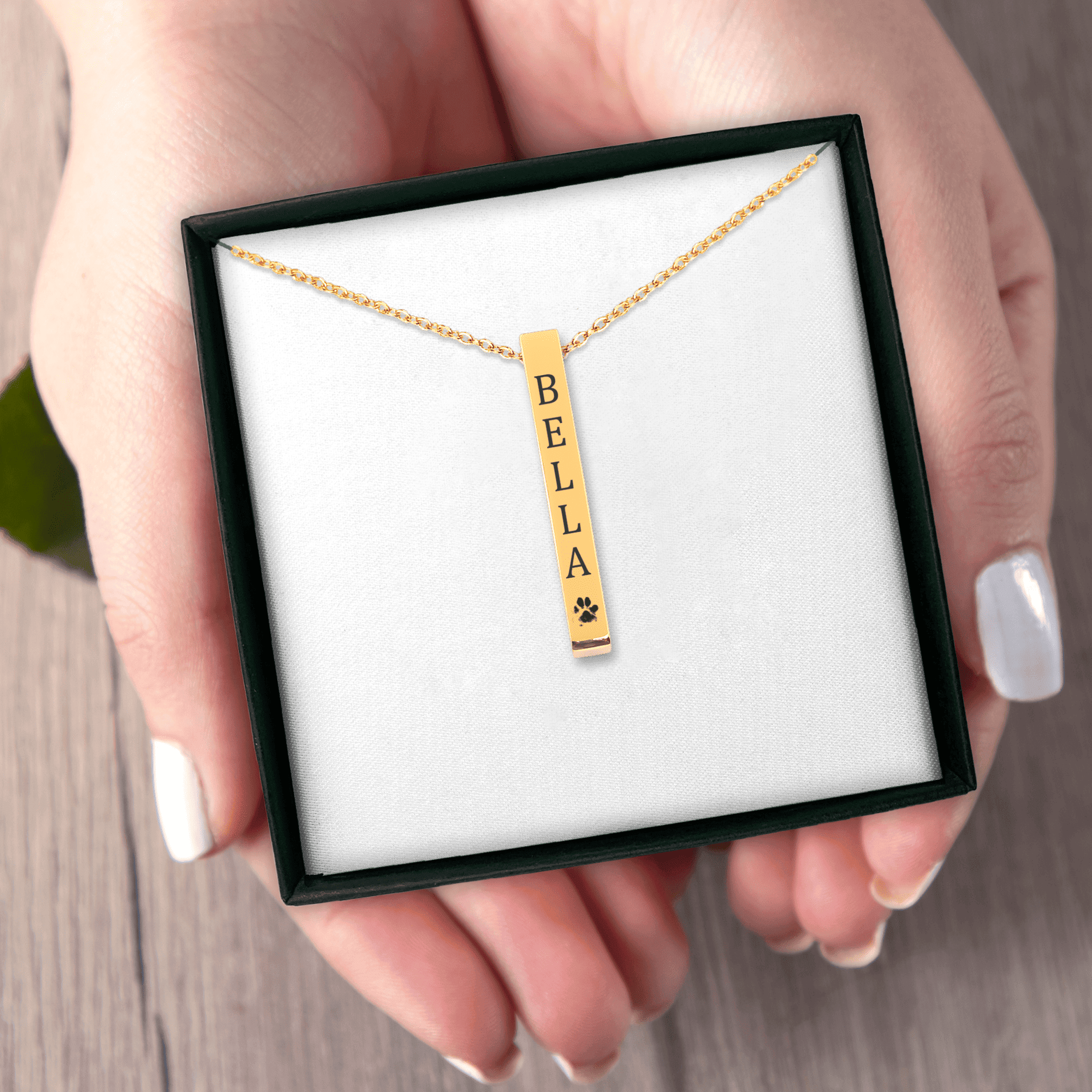Pet Name & Paw Necklace — personalized pet keepsake, detail view 8
