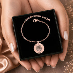 Cat Portrait Bracelet personalized pet keepsake detail view 2
