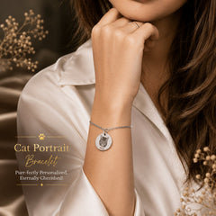 Cat Portrait Bracelet personalized pet keepsake detail view 5