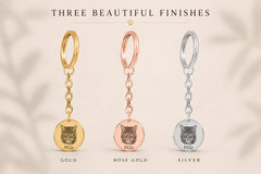 Cat Portrait Keychain custom pet accessory detail view 2