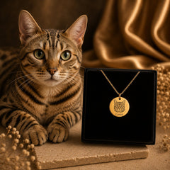 Cat Portrait Necklace personalized pet keepsake detail view 10