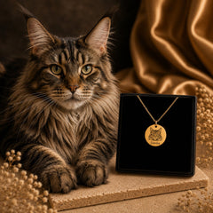 Cat Portrait Necklace personalized pet keepsake detail view 12
