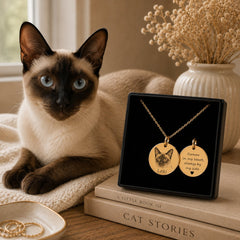 Cat Portrait Necklace personalized pet keepsake detail view 15