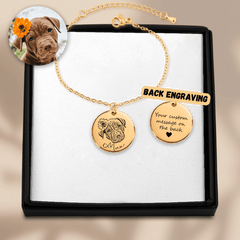 Dog Portrait Bracelet — personalized engraved pet jewelry by Paws4Joy