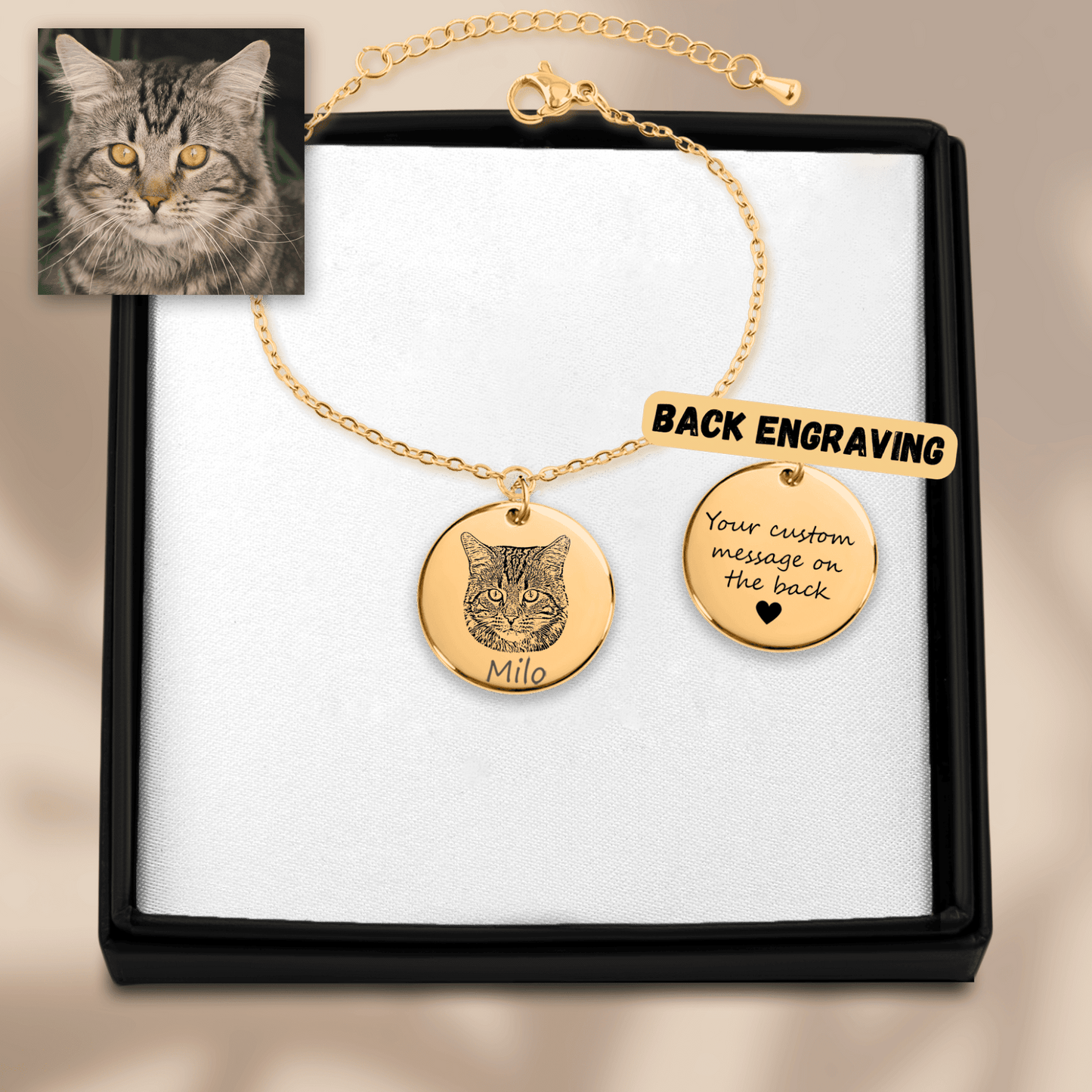 Personalized Cat Portrait Bracelet