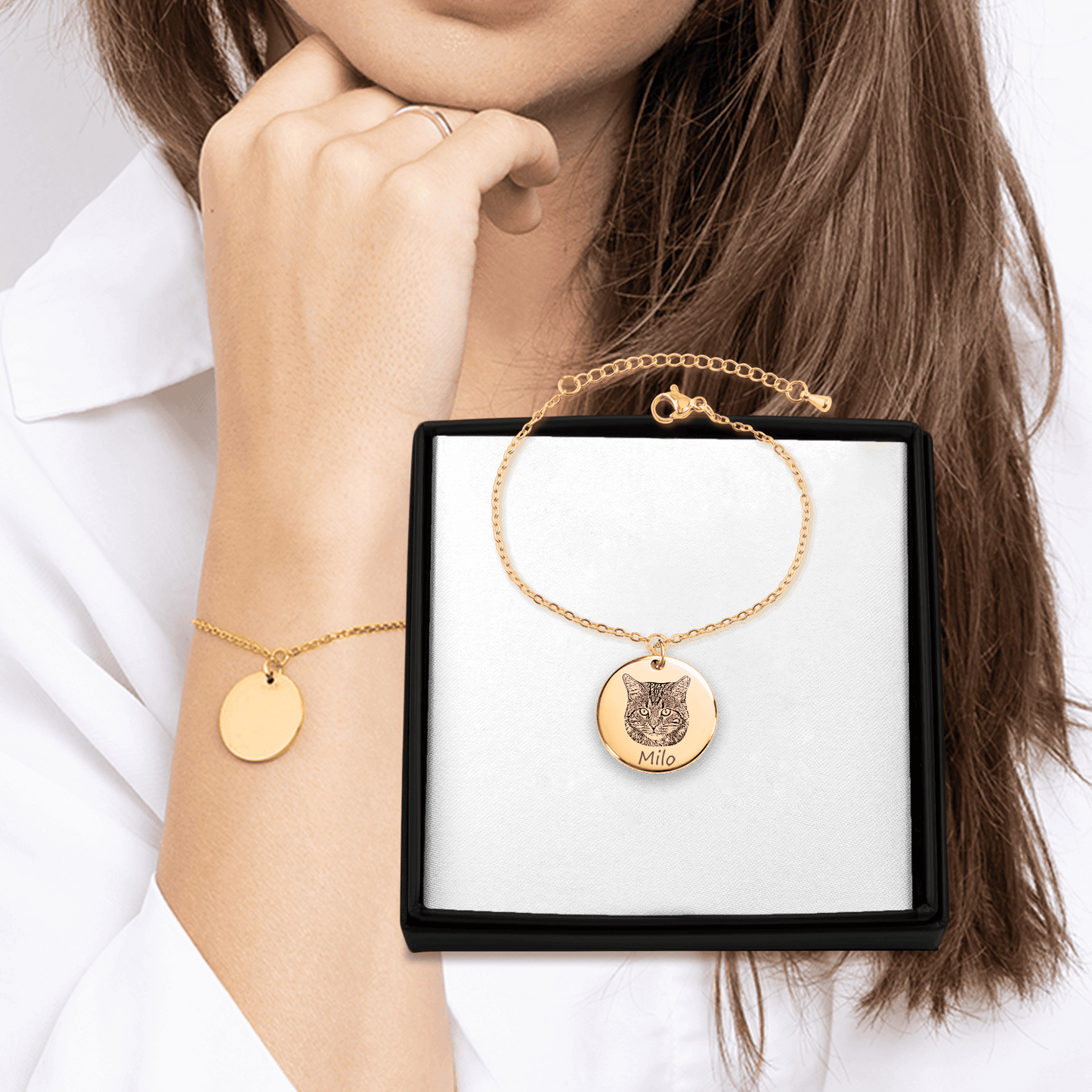 Personalized Cat Portrait Bracelet