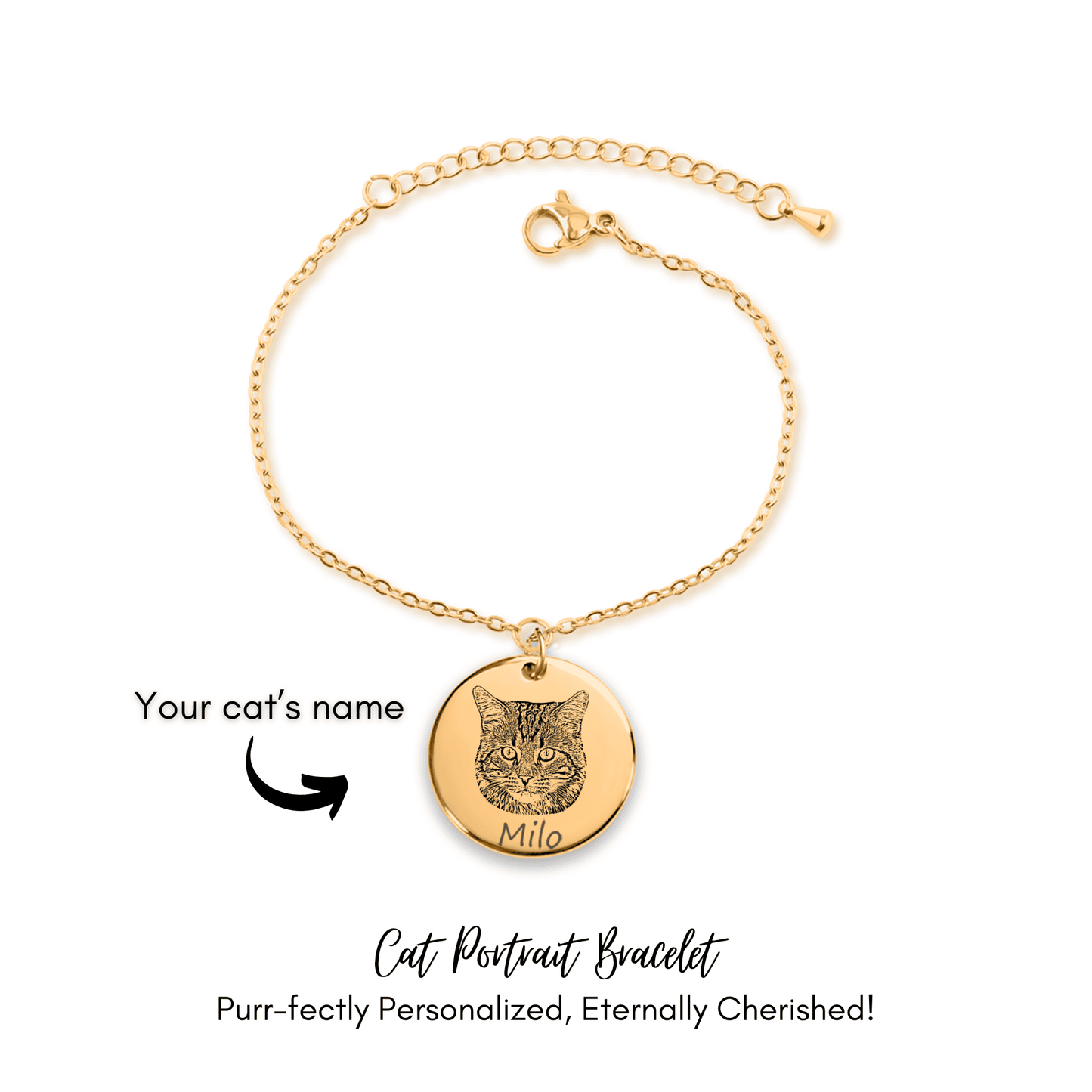 Personalized Cat Portrait Bracelet