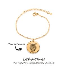 Cat Portrait Bracelet — personalized pet keepsake, detail view 4
