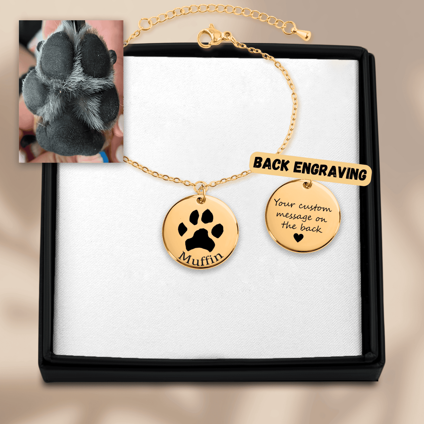 Custom Paw Print Bracelet