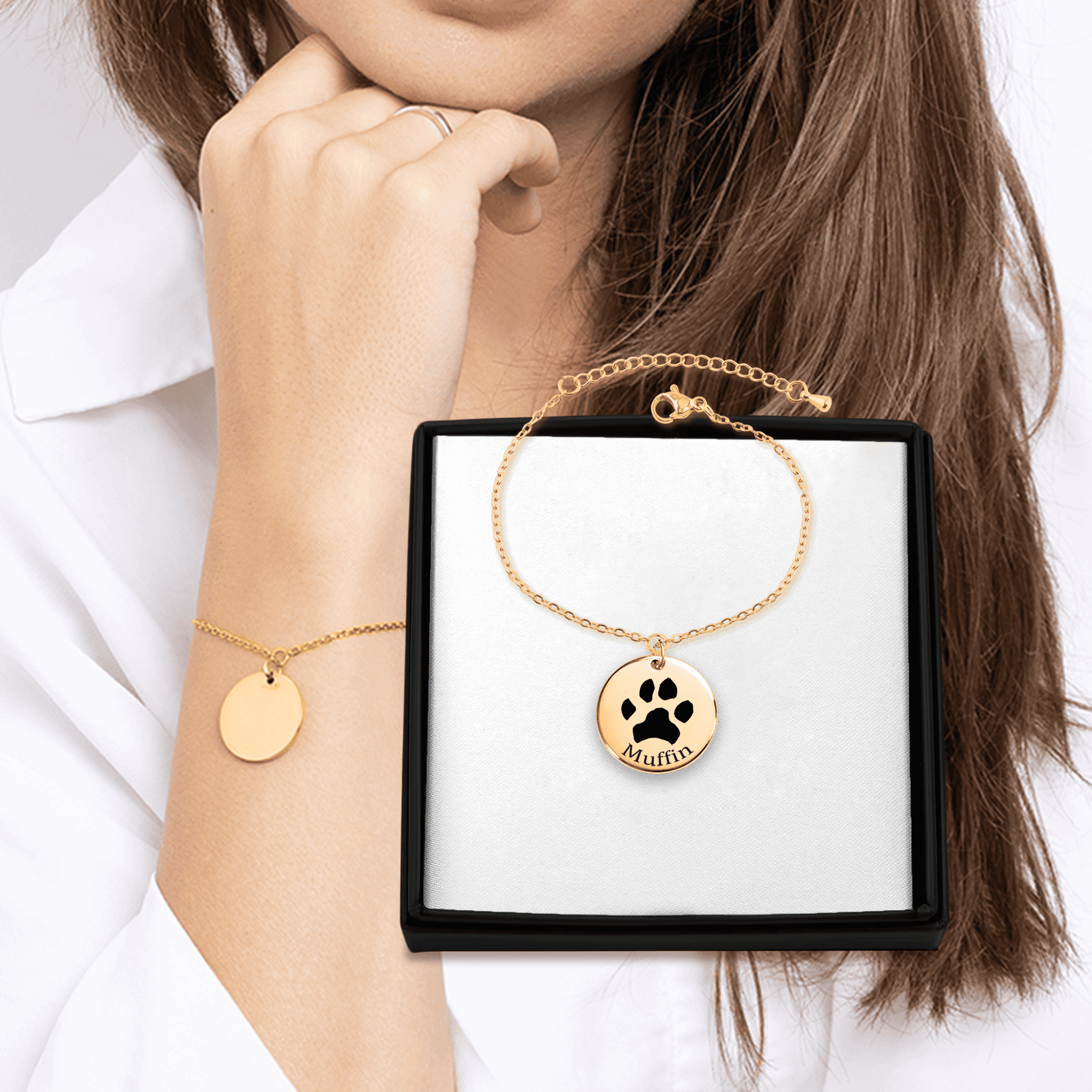 Custom Pawprint Bracelet — personalized pet keepsake, detail view 2