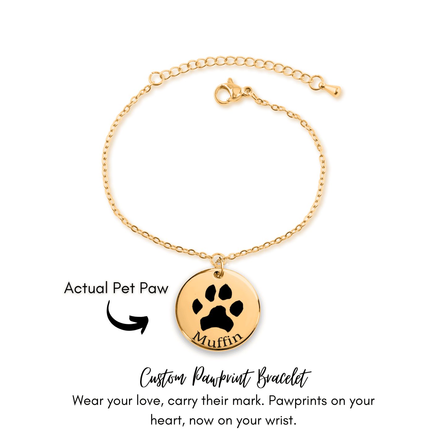 Custom Paw Print Bracelet