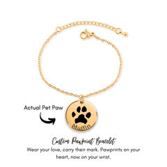 Custom Pawprint Bracelet — personalized pet keepsake, detail view 4