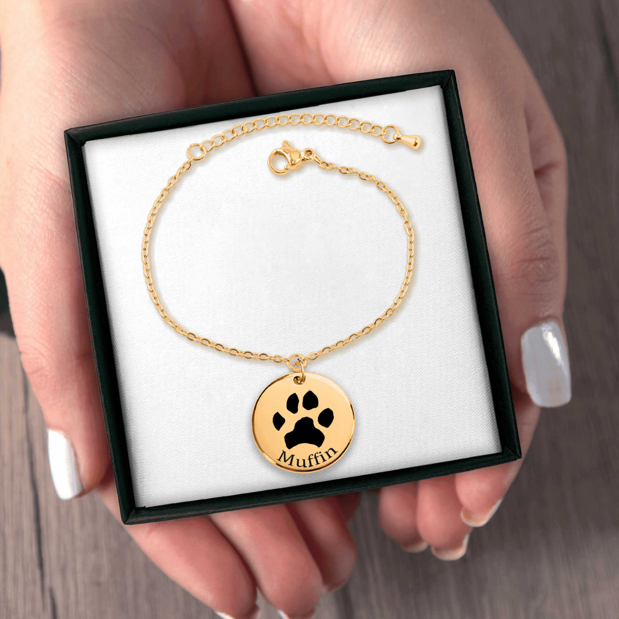 Custom Pawprint Bracelet — personalized pet keepsake, detail view 5