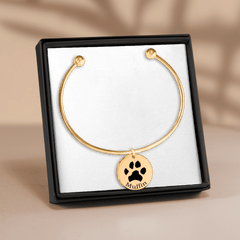 Pawprint Bangle — personalized engraved pet jewelry by Paws4Joy