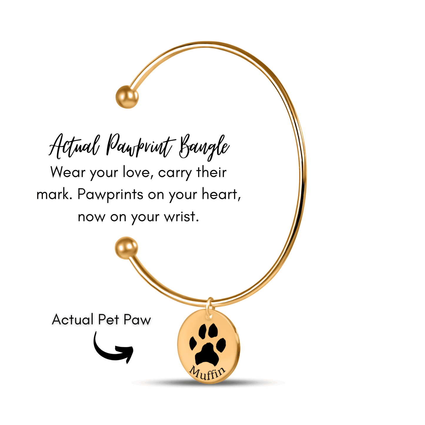 Custom Paw Print Bangle