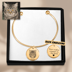 Custom Cat Portrait Bangle — personalized pet keepsake, detail view 2
