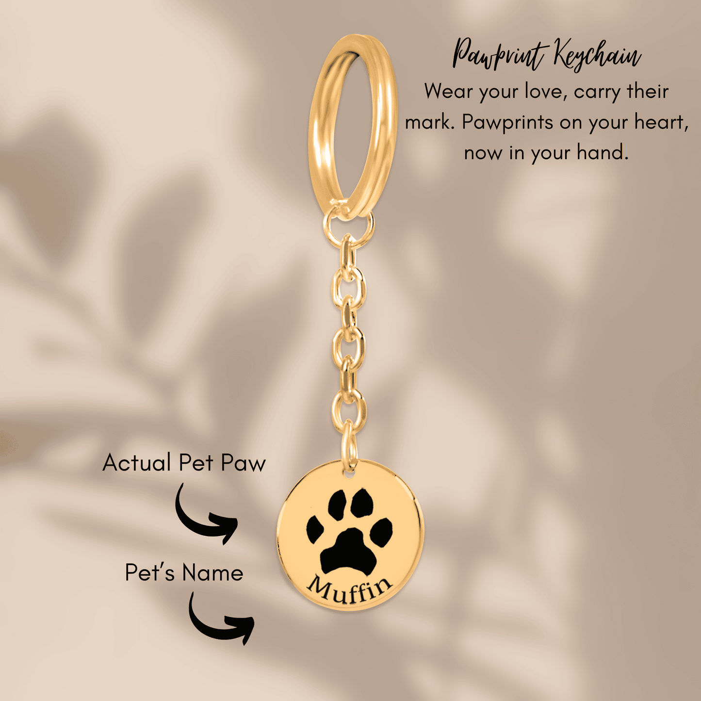 Custom Paw Print Keychain