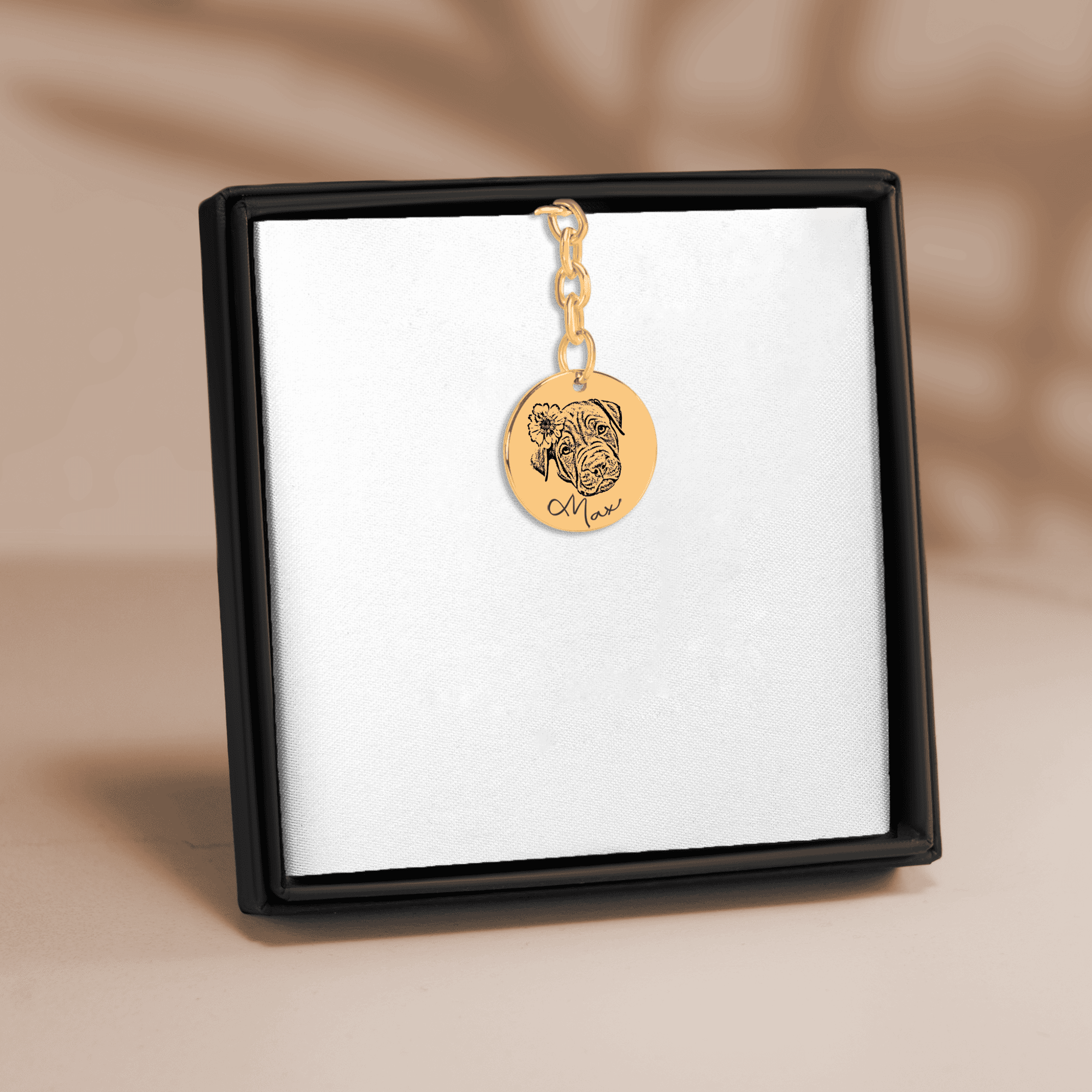 Pet Portrait Keychain — personalized engraved pet jewelry by Paws4Joy
