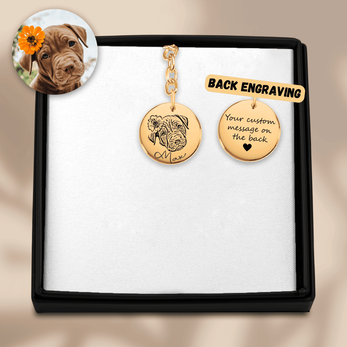 Personalized Pet Portrait Keychain