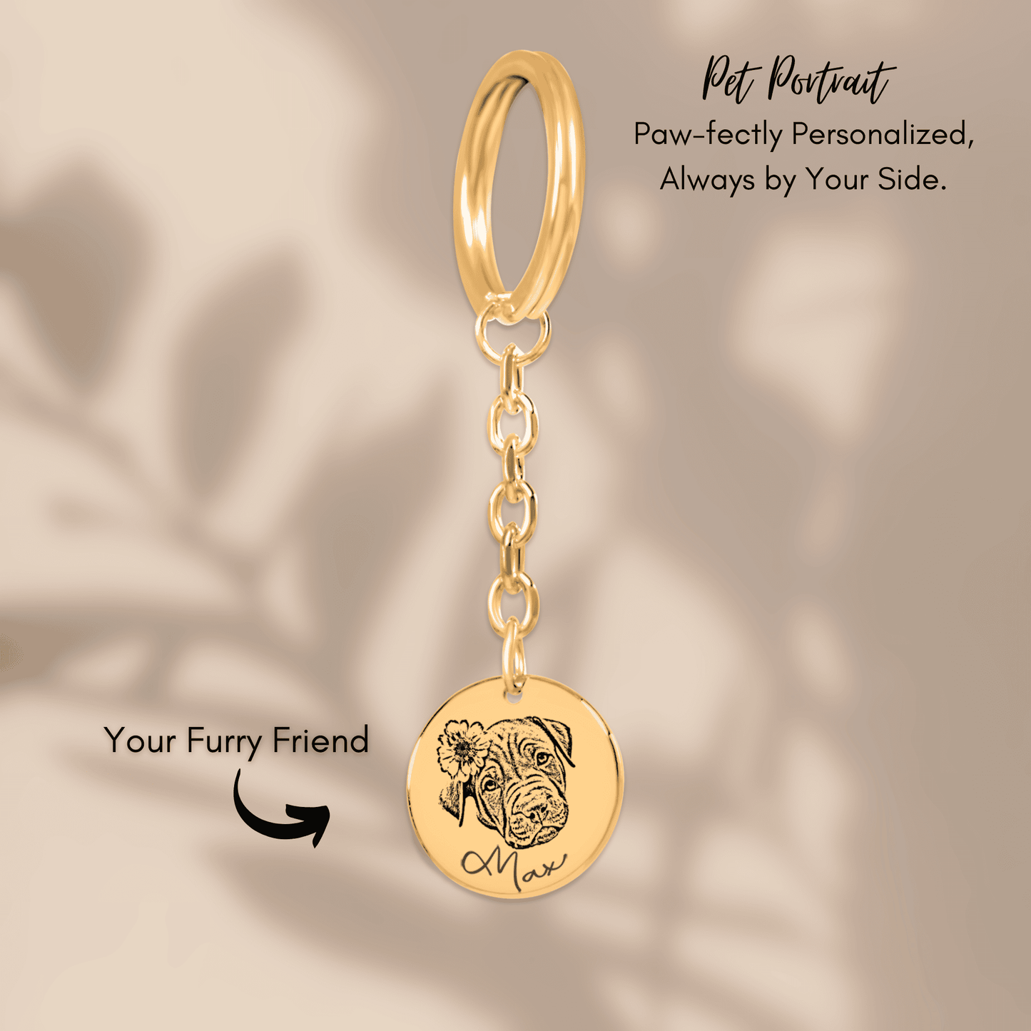 Personalized Pet Portrait Keychain