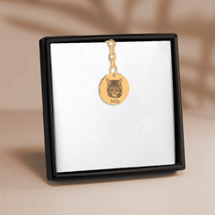 Cat Portrait Keychain — personalized engraved pet jewelry by Paws4Joy