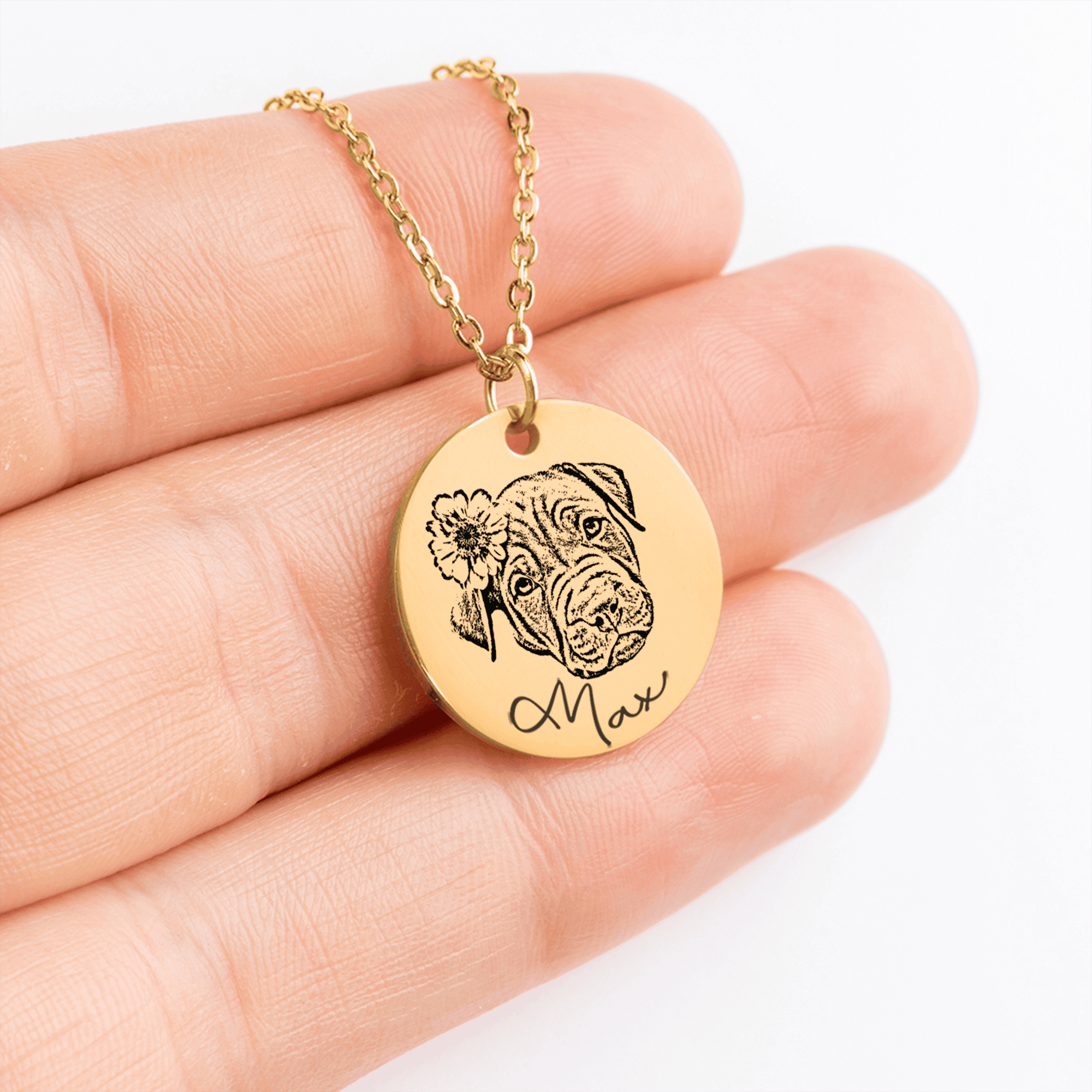 Dog Portrait Necklace — personalized pet keepsake, detail view 3