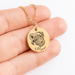 Dog Portrait Necklace — personalized pet keepsake, detail view 3