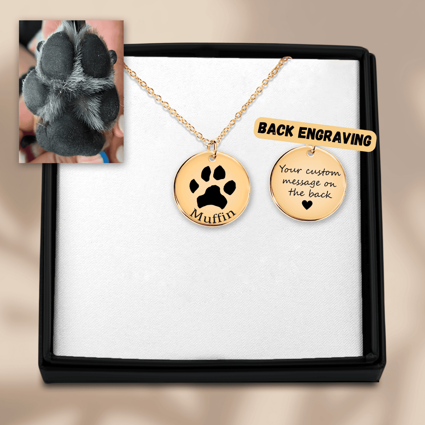 Custom Paw Print Necklace