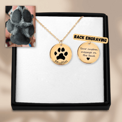 Paw Print Necklace — personalized pet keepsake, detail view 2